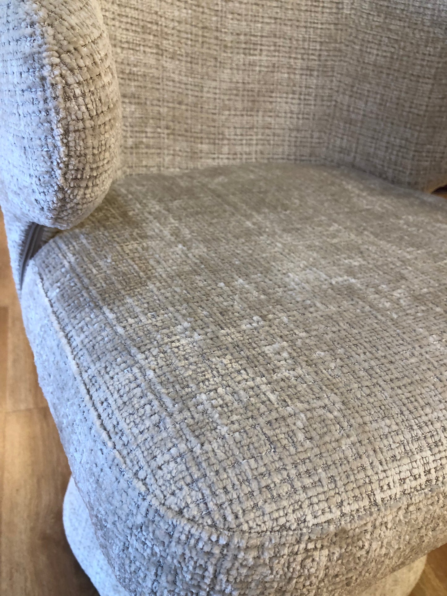 Eetkamerstoel Fleece 360 graden draaibaar beige gestoffeerd
