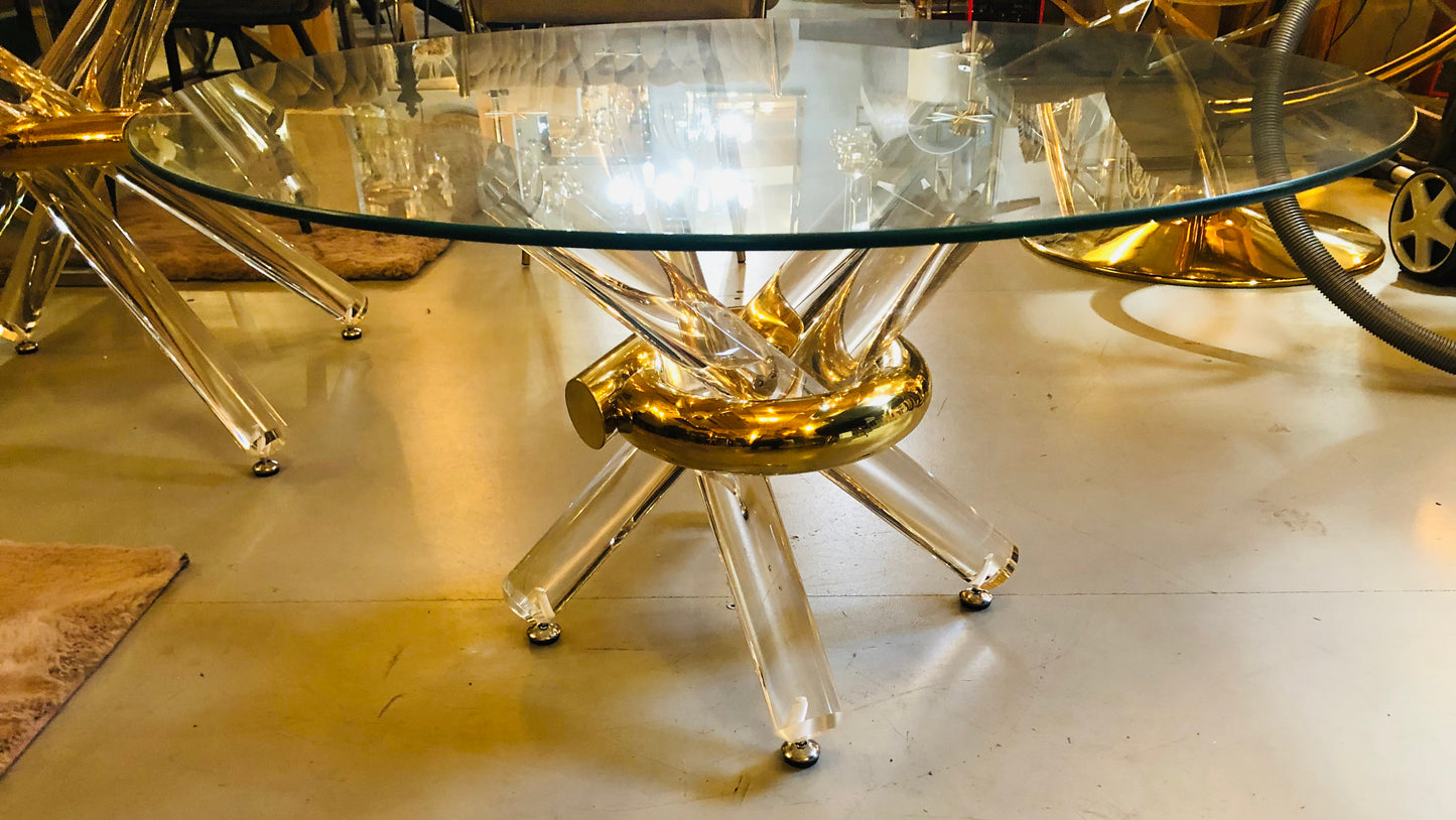 Glazen ronde tafel set