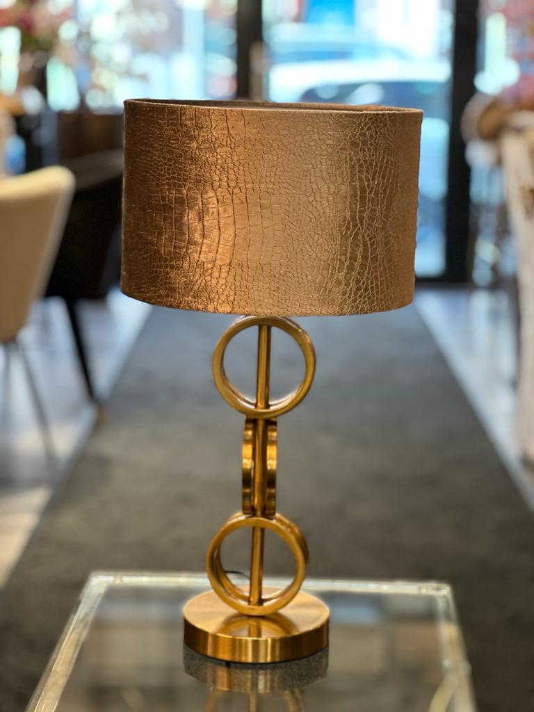 Tafellamp 3 ringen mat goud