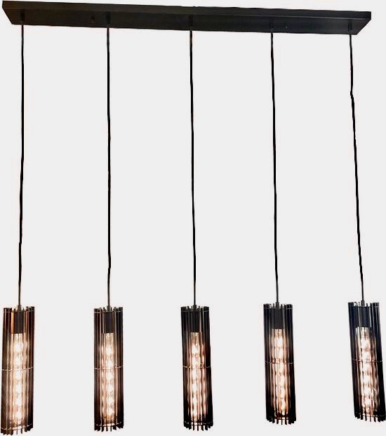 Design Hanglamp zwart 5 lichtbron