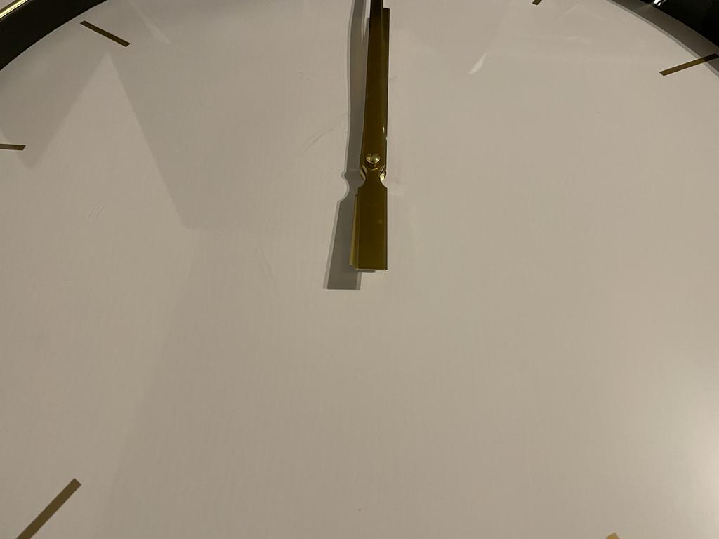 Wandklok wit/goud