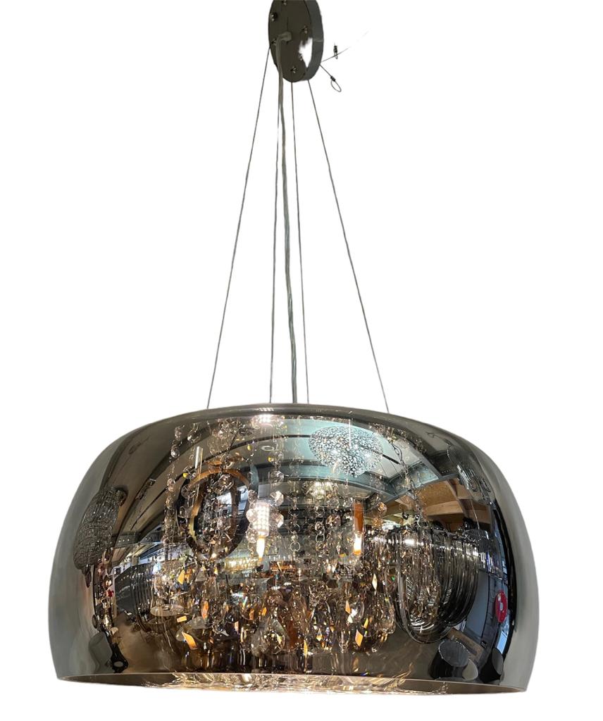 Kroonluchter smokey glas en kristallen