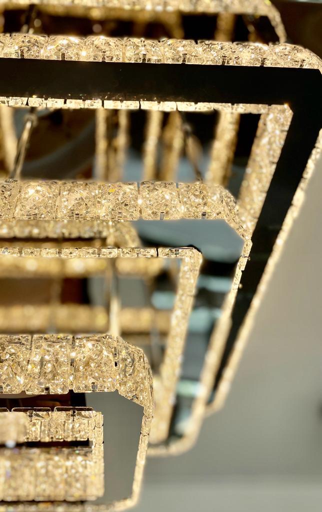 Kristallen kroonluchter in 3 lagen