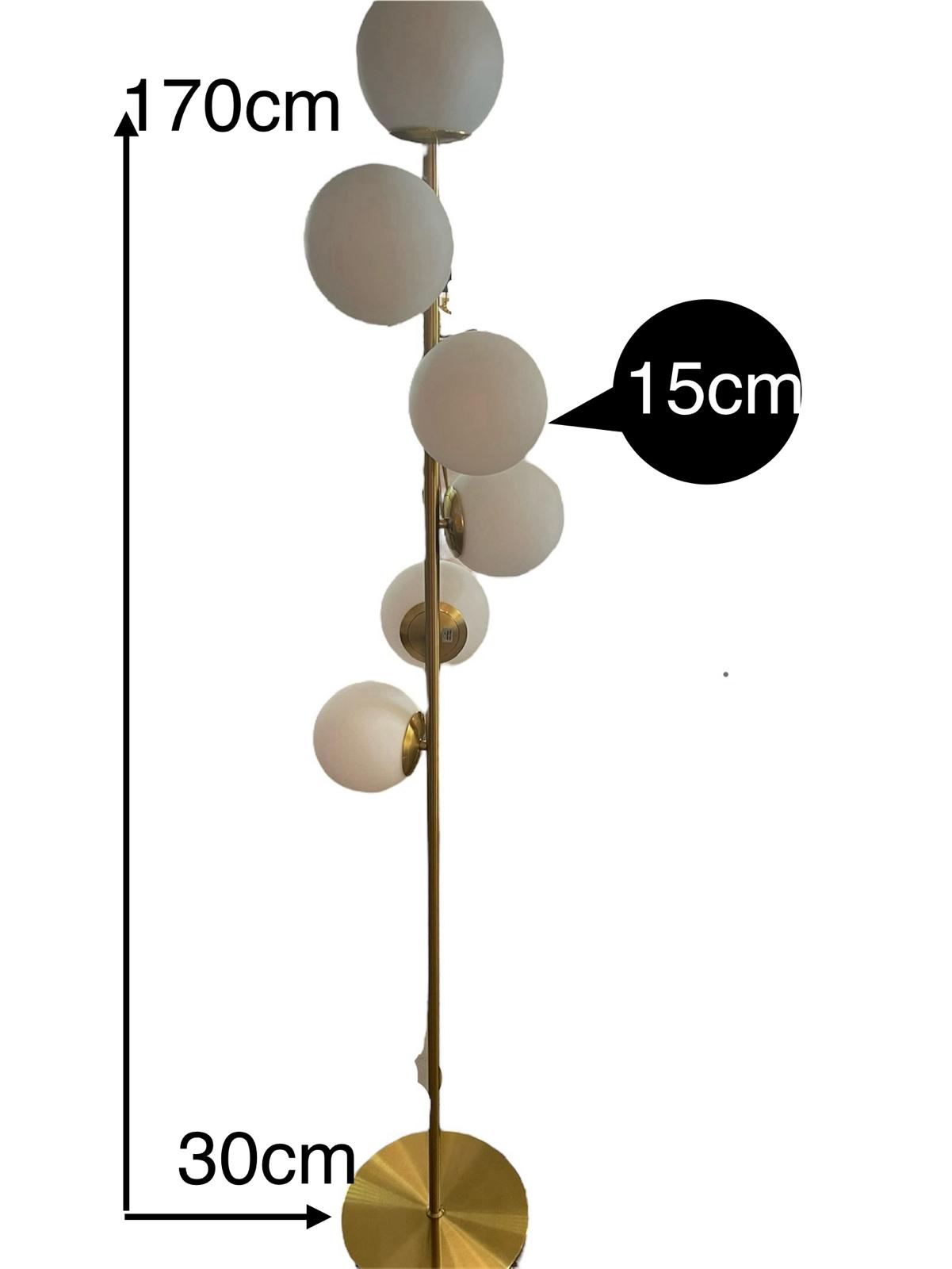 Vloerlamp goud/wit ballen