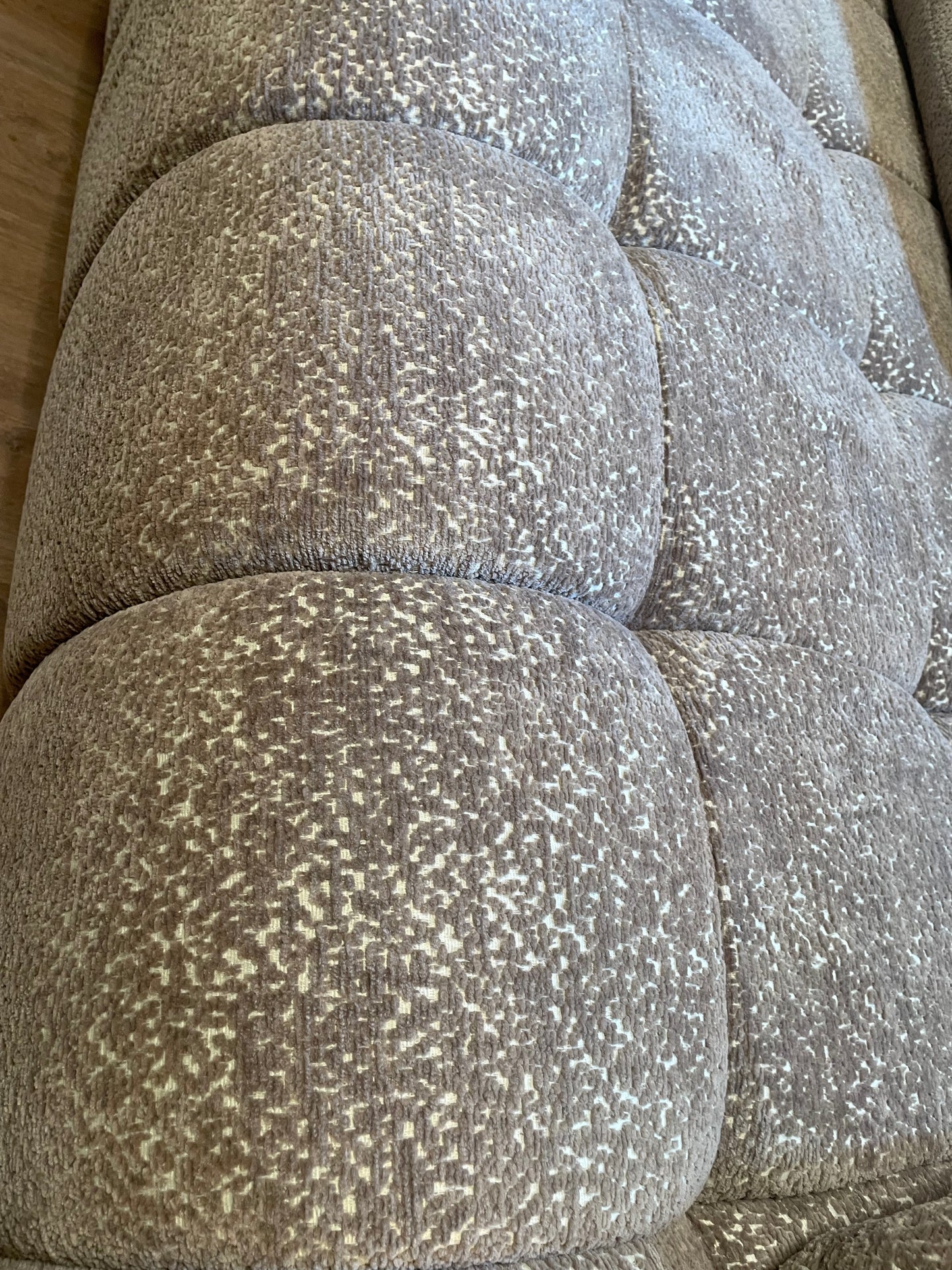 Japandi Fluffy Hoekbank Bouclé grijs– 310 x 195 cm