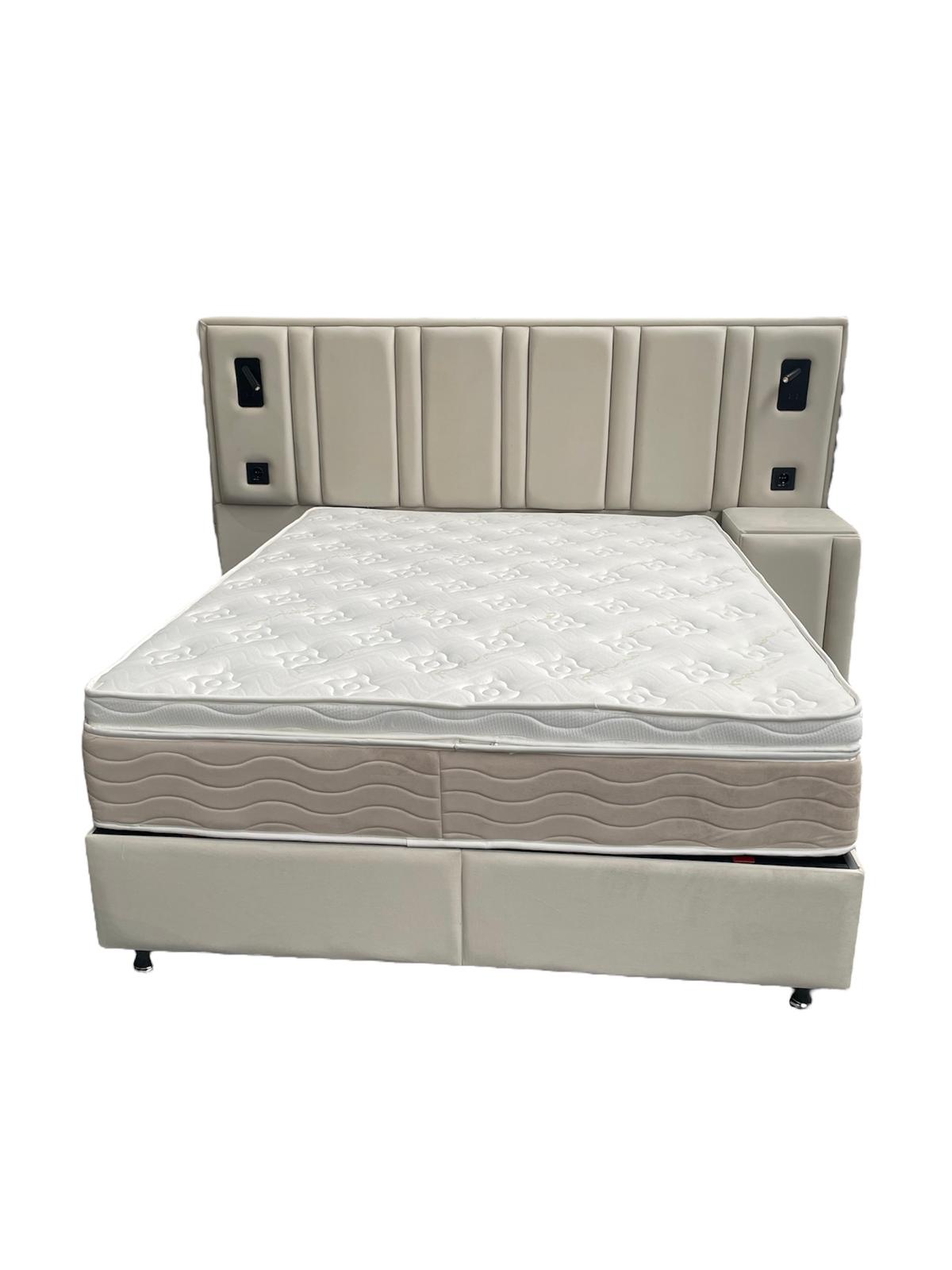 Boxspring Taupe met opberg 160cm