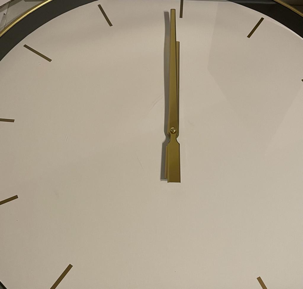 Wandklok wit/goud