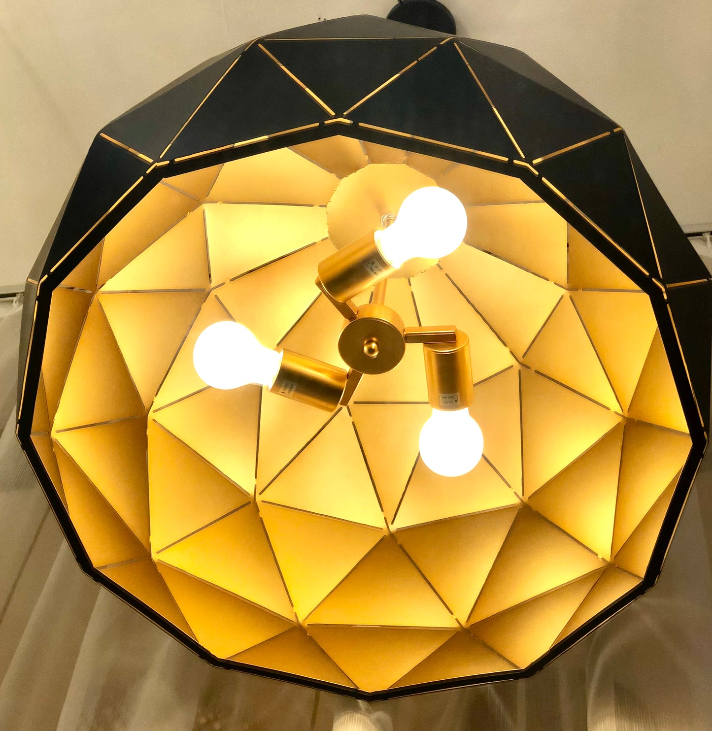 Hanglamp goud/zwart