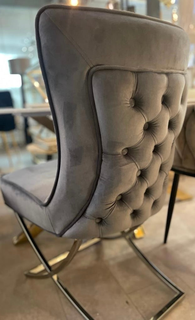 Eetkamerstoel Rixos grijs/zwart