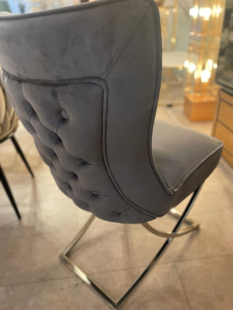 Eetkamerstoel Rixos grijs/zwart