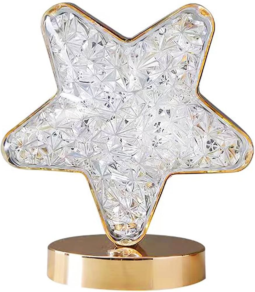 Decoratieve Tafellamp Creatieve Ster Vorm Kristal Nachtlampje USB Aangedreven Acryl Nachtkastje voor Kinderen Slaapkamer Romantische Desktop Nachtkastje Decor bij Huis77 Tomasian