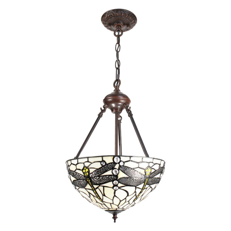 Hanglamp Tiffany Libellen wit