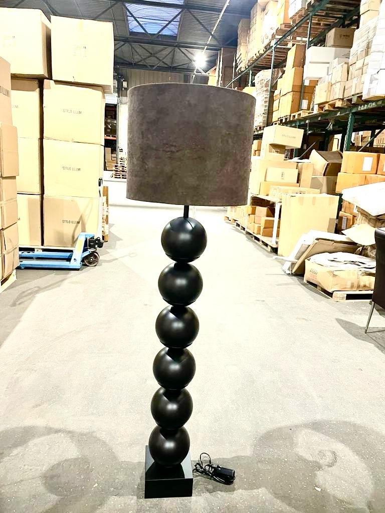 Vloerlamp 5 ballen zwart/mat