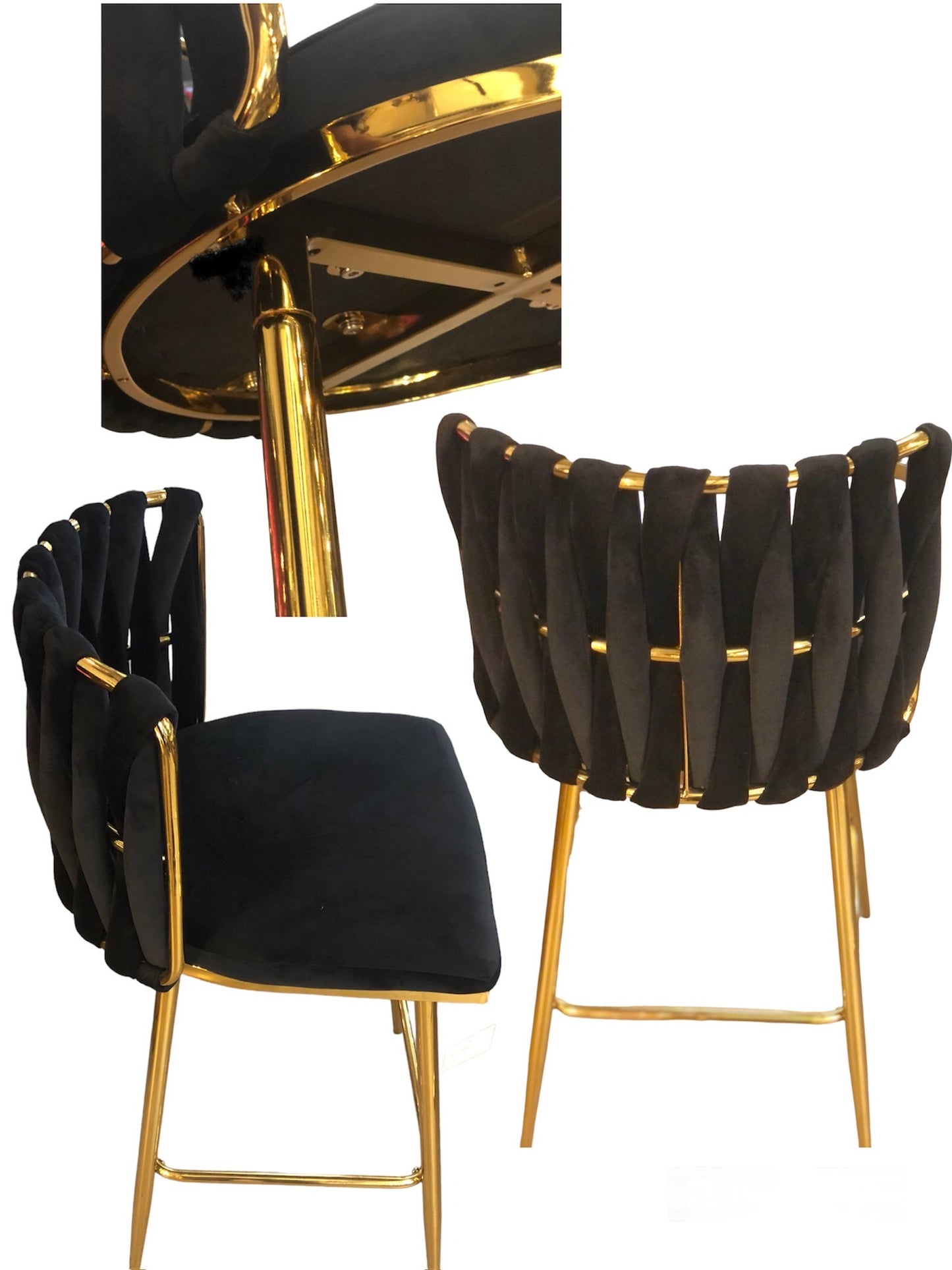 Barstoel (zwart/goud)