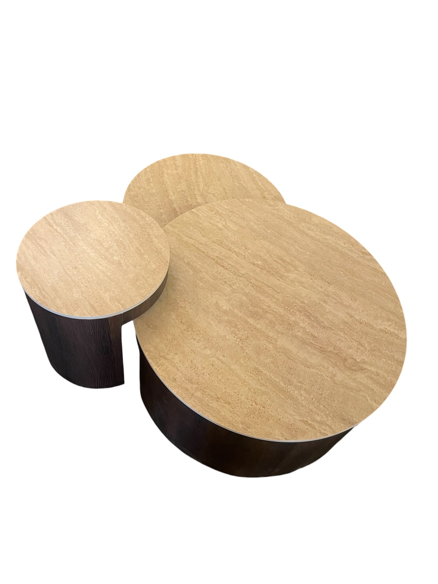 Salontafel rond 3 delig 80cm 60cm 40cm