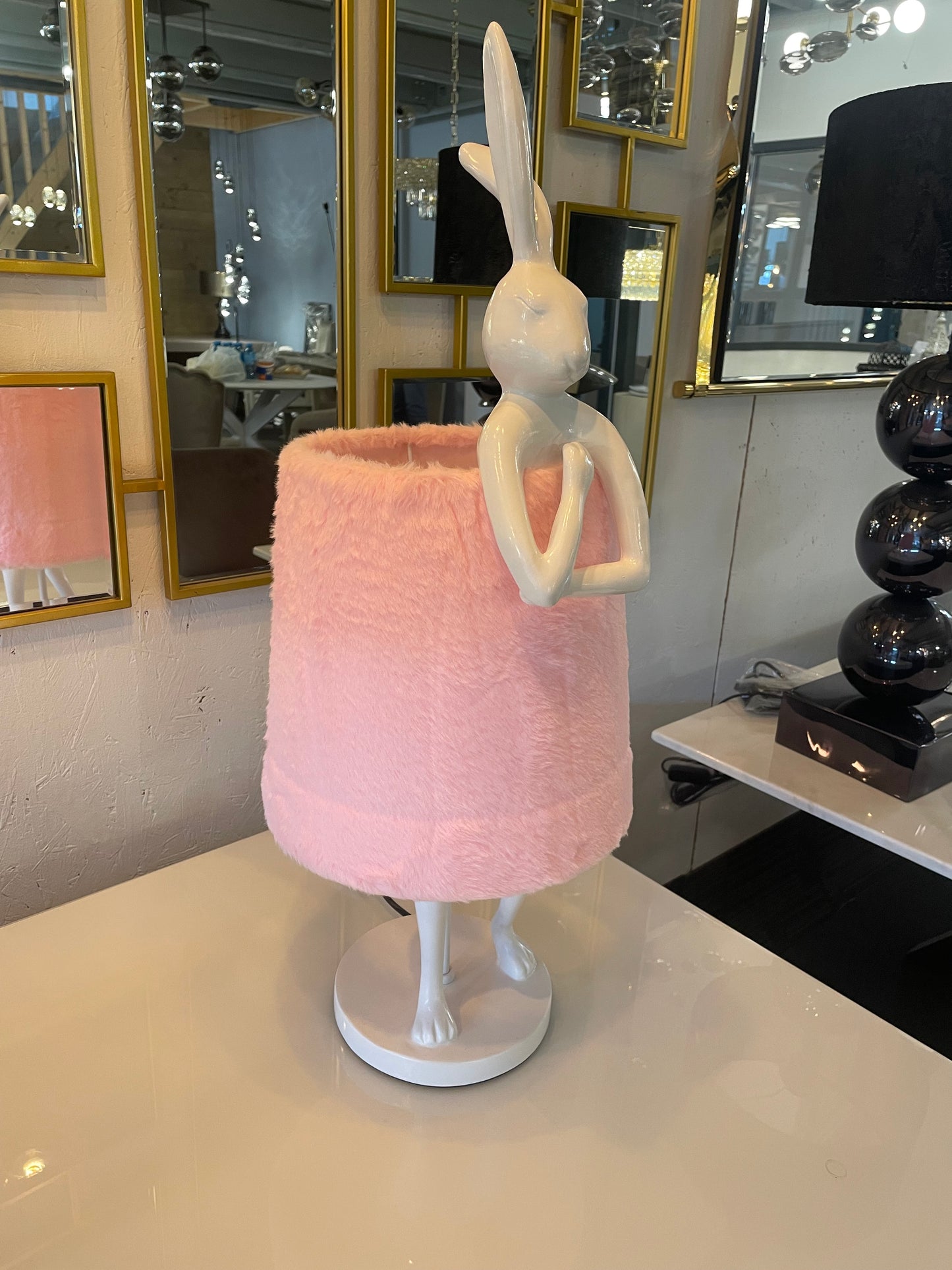 Tafellamp Konijn - Wit met Roze - ca. 68cm