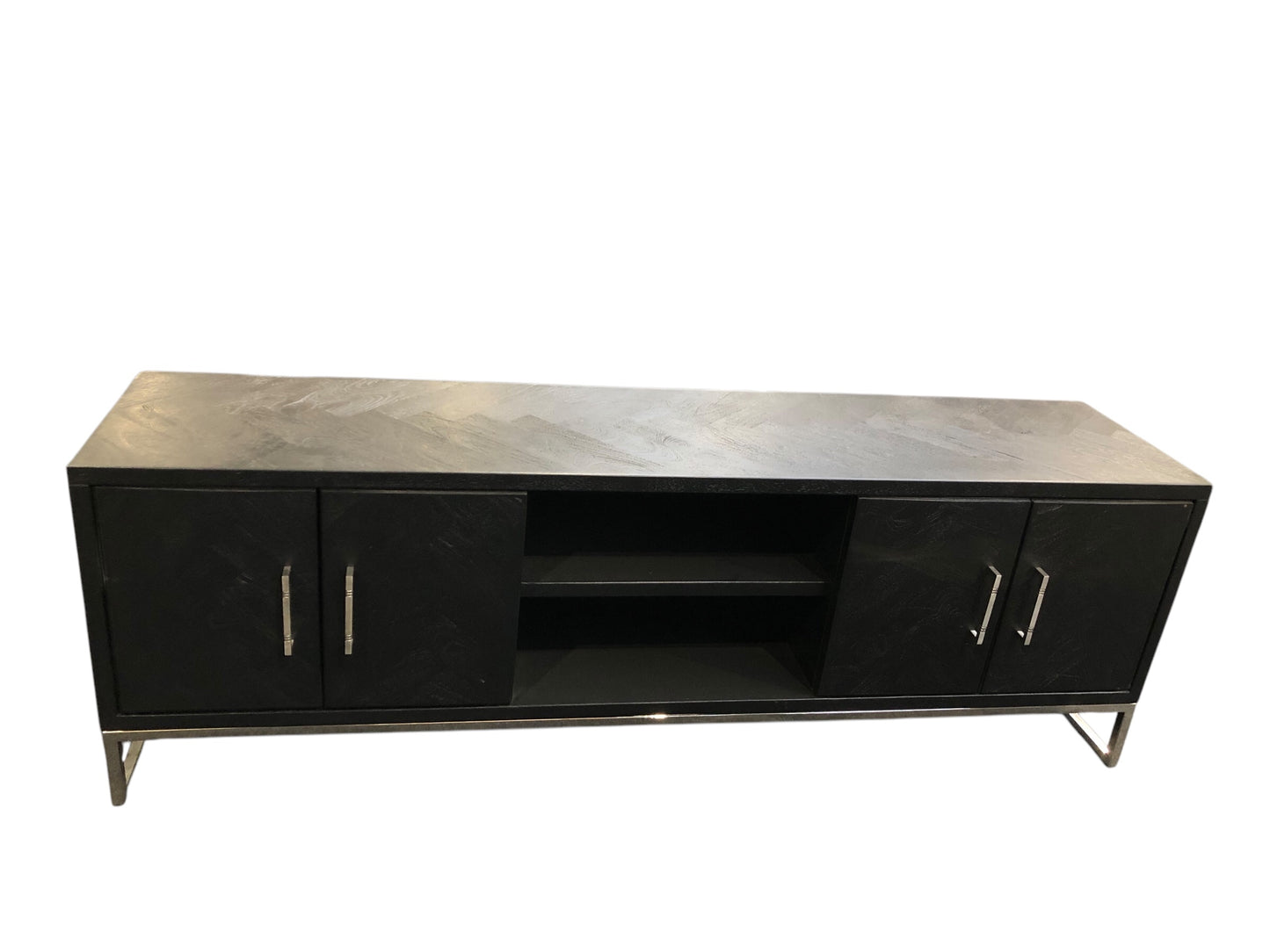 Tv Dressoir visgraat mango hout zwart