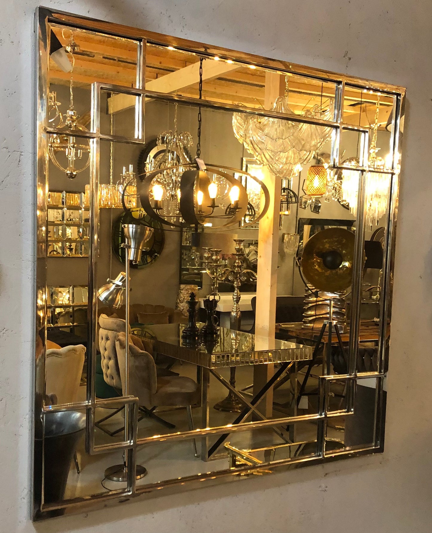 Design vierkant spiegel zilver