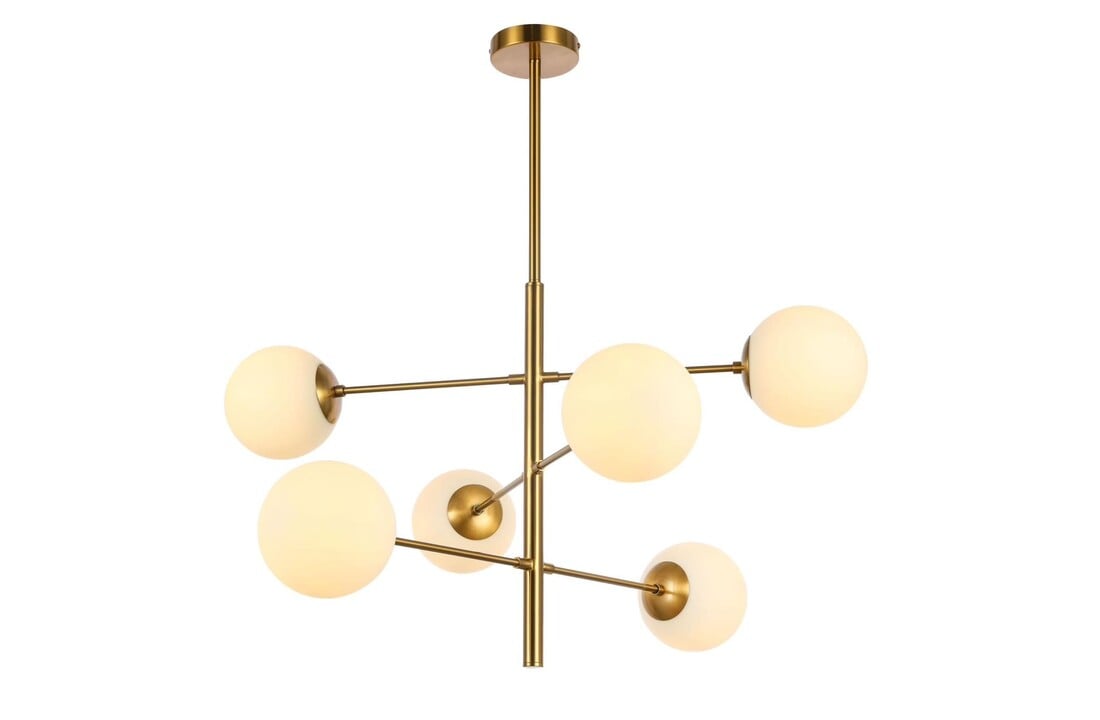 Hanglamp goud wit Globe