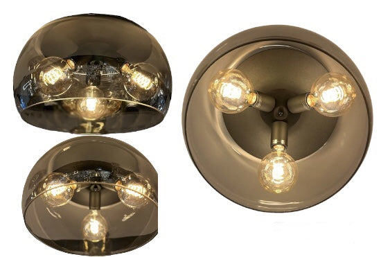 Plafondlamp Smokey half