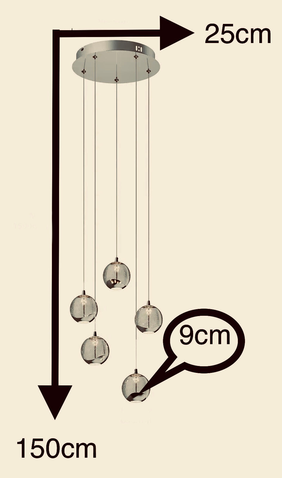 Glazen ballen hanglamp