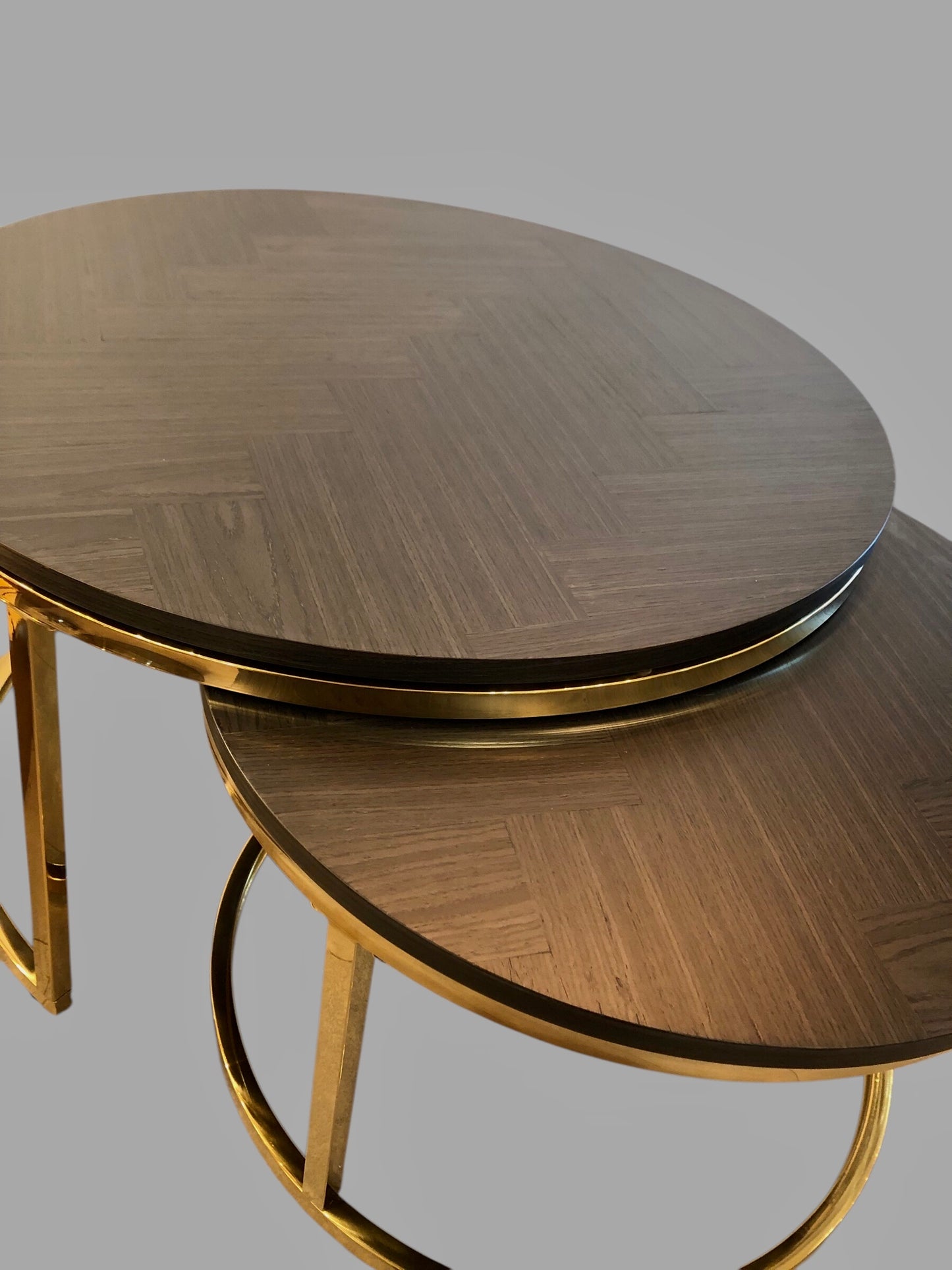 Salontafel Dublo visgraat beige met zwart (set)