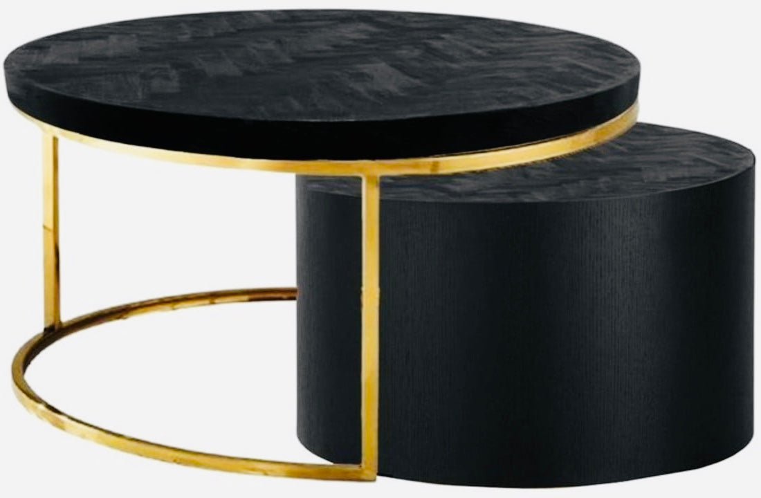 Salontafel Doblo design zwart/goud