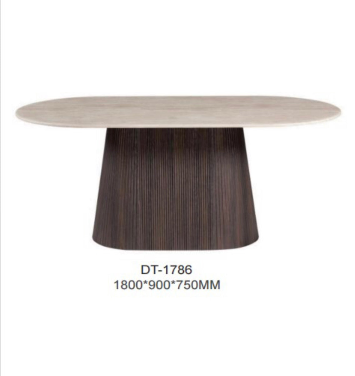 Tafel travertine ovaal
