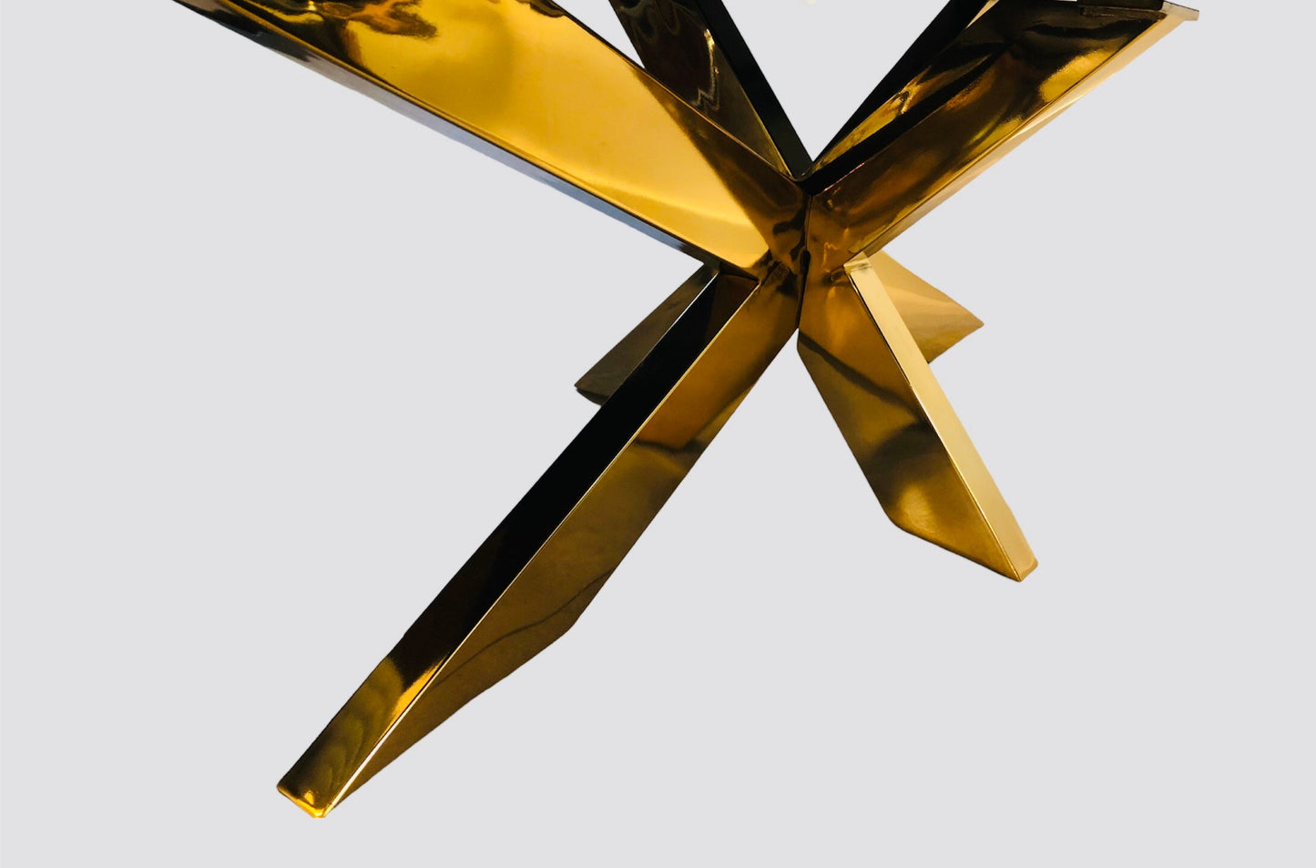 Design marmeren bruin eetkamertafel vierkant goud