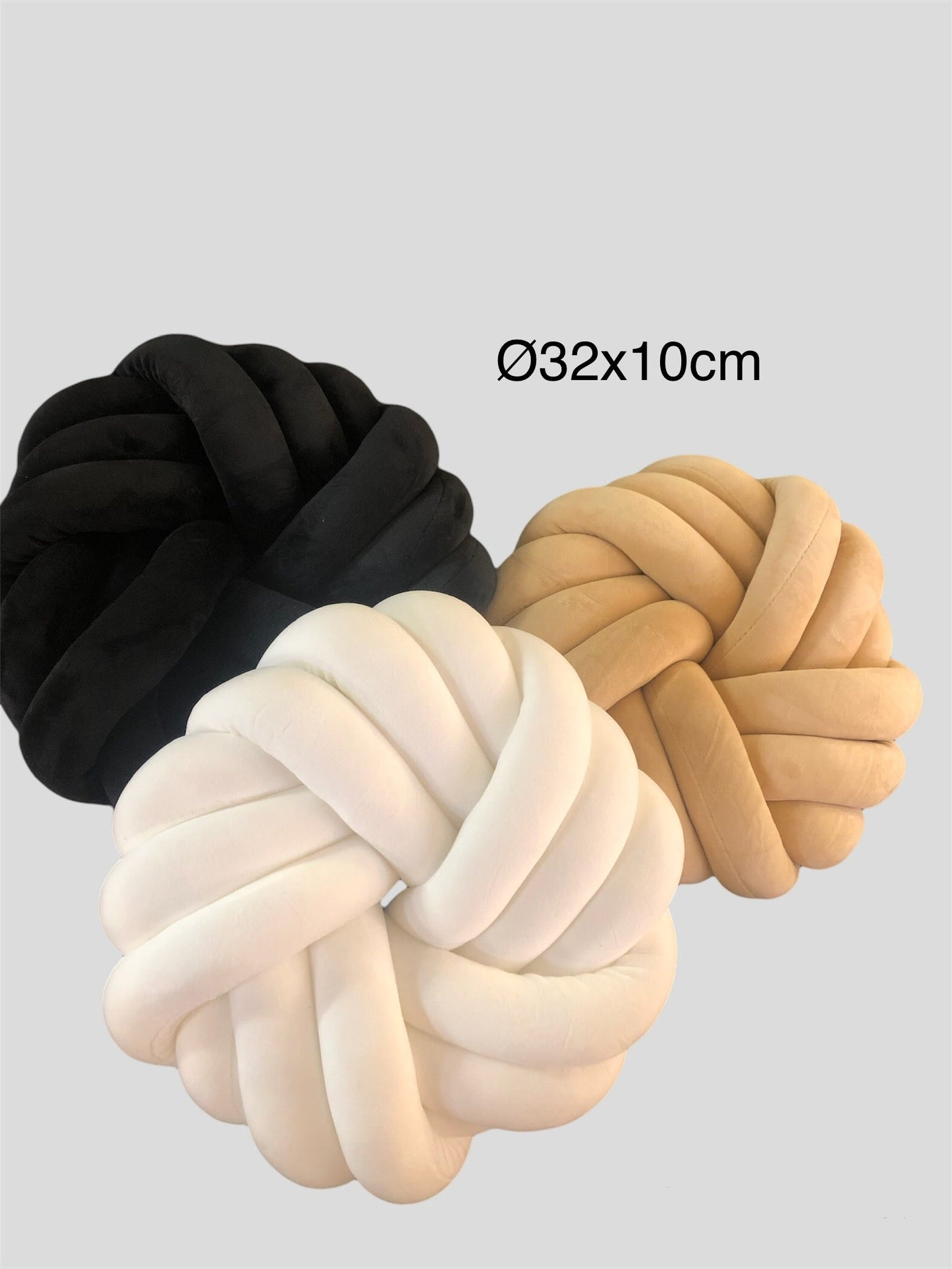 Knoop kussenset wit