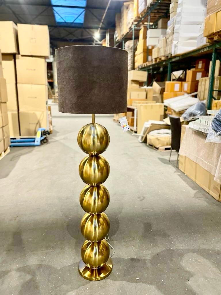 Vloerlamp 5 ballen goud/mat