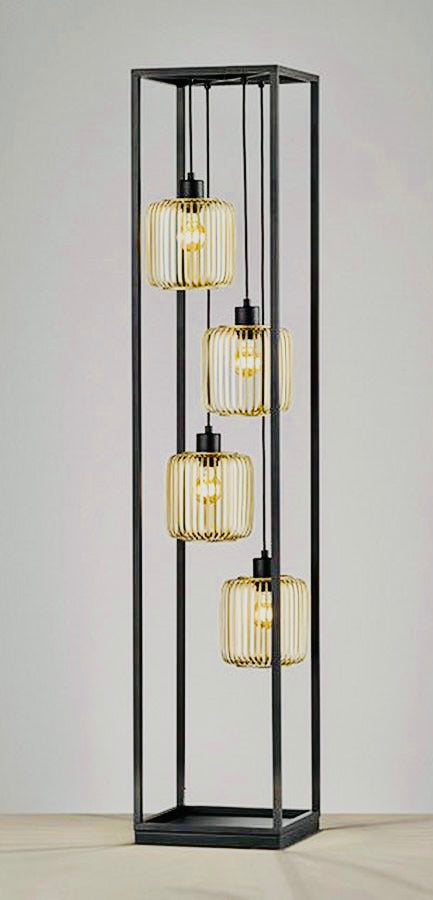 Industrieel vloerlamp 4 streepjes ballen