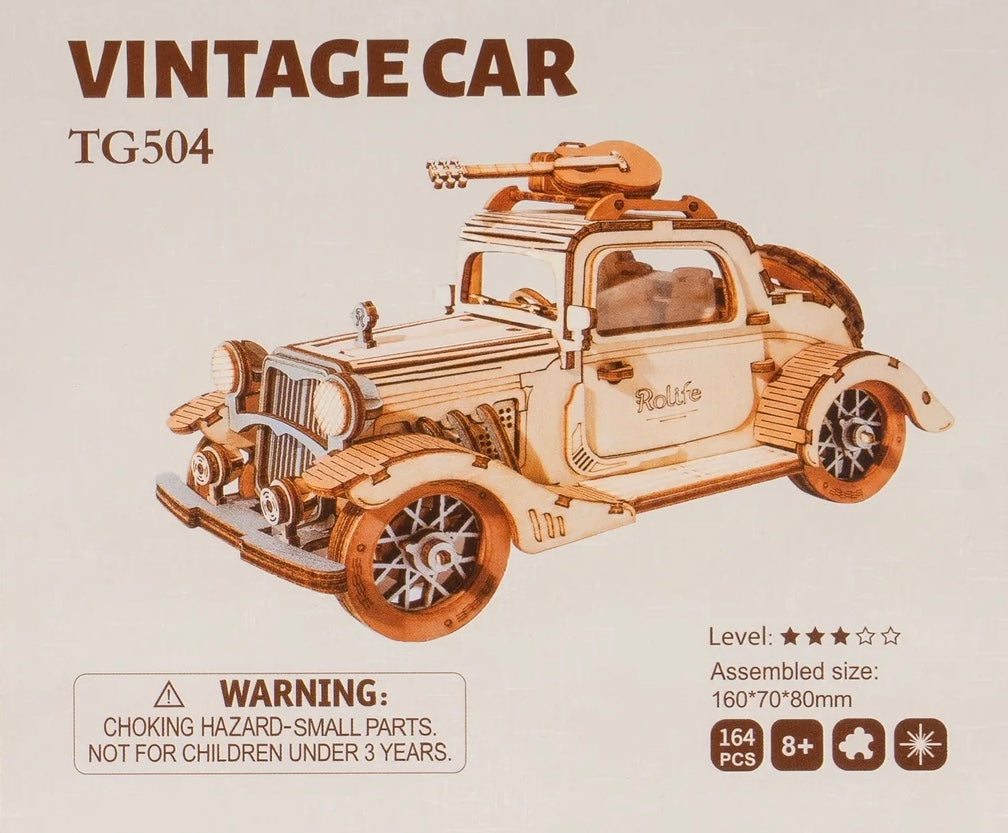 Houten 3D auto puzzel