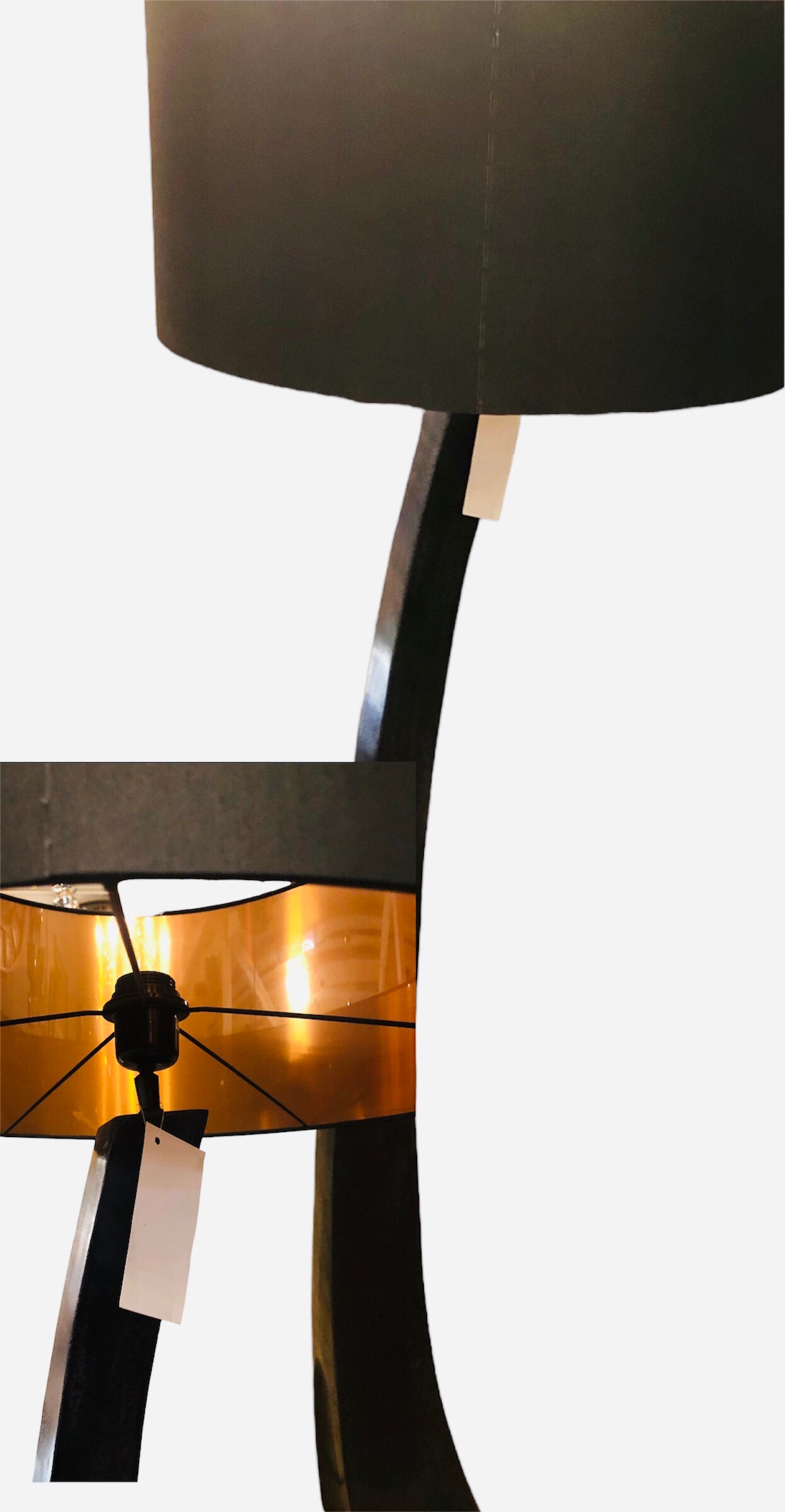 Vloerlamp zwart met zwart kap
