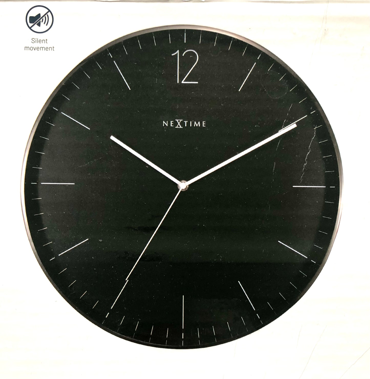 Wandklok zwart/zilver