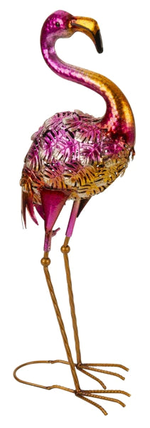 Metalen flamingo staand h=60cm b=23cm