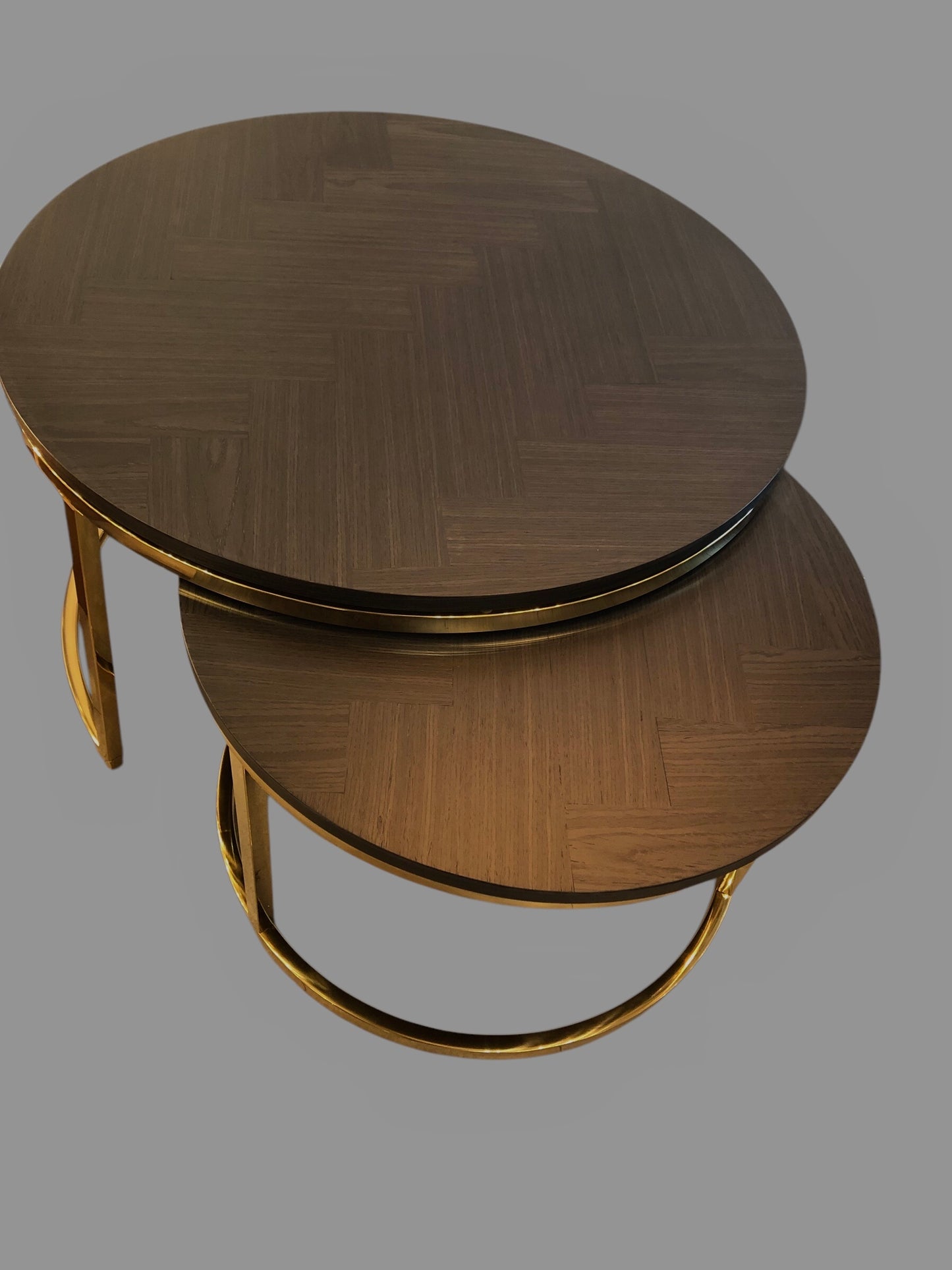Salontafel Dublo visgraat beige met zwart (set)