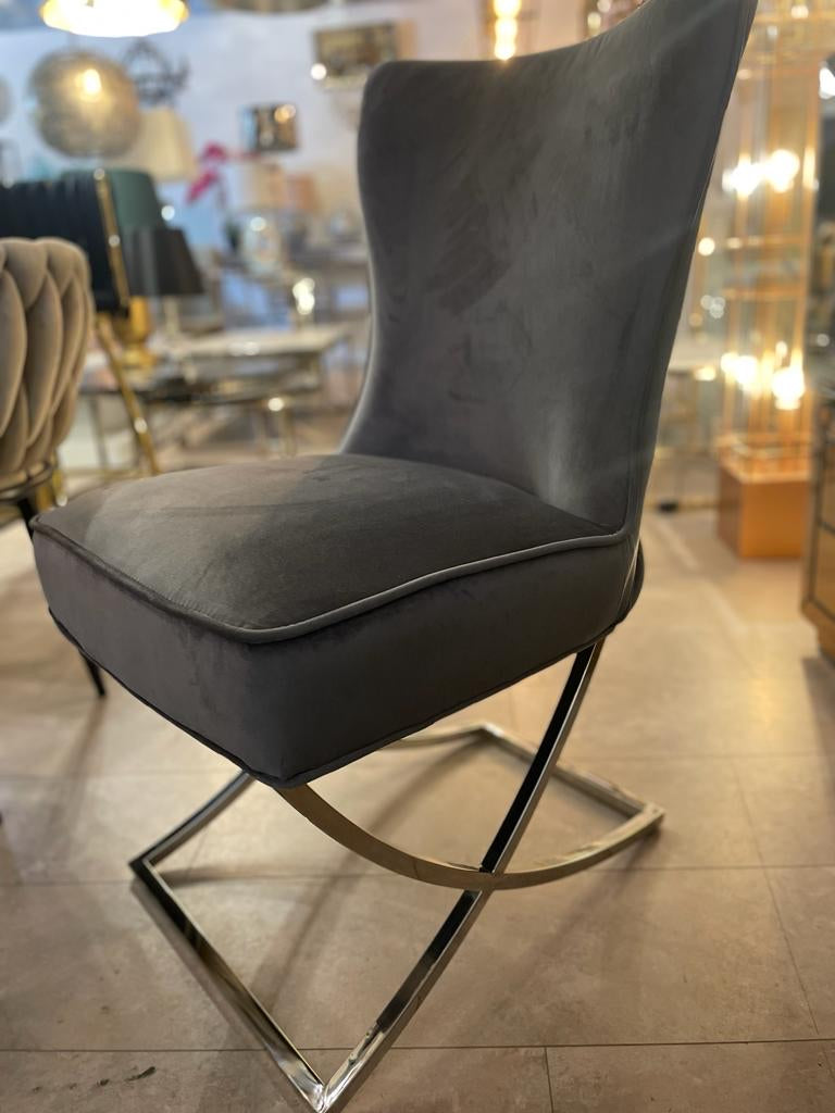 Eetkamerstoel Rixos grijs/zwart