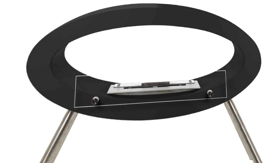 Bio-ethanol haard ovaal op poten zwart.