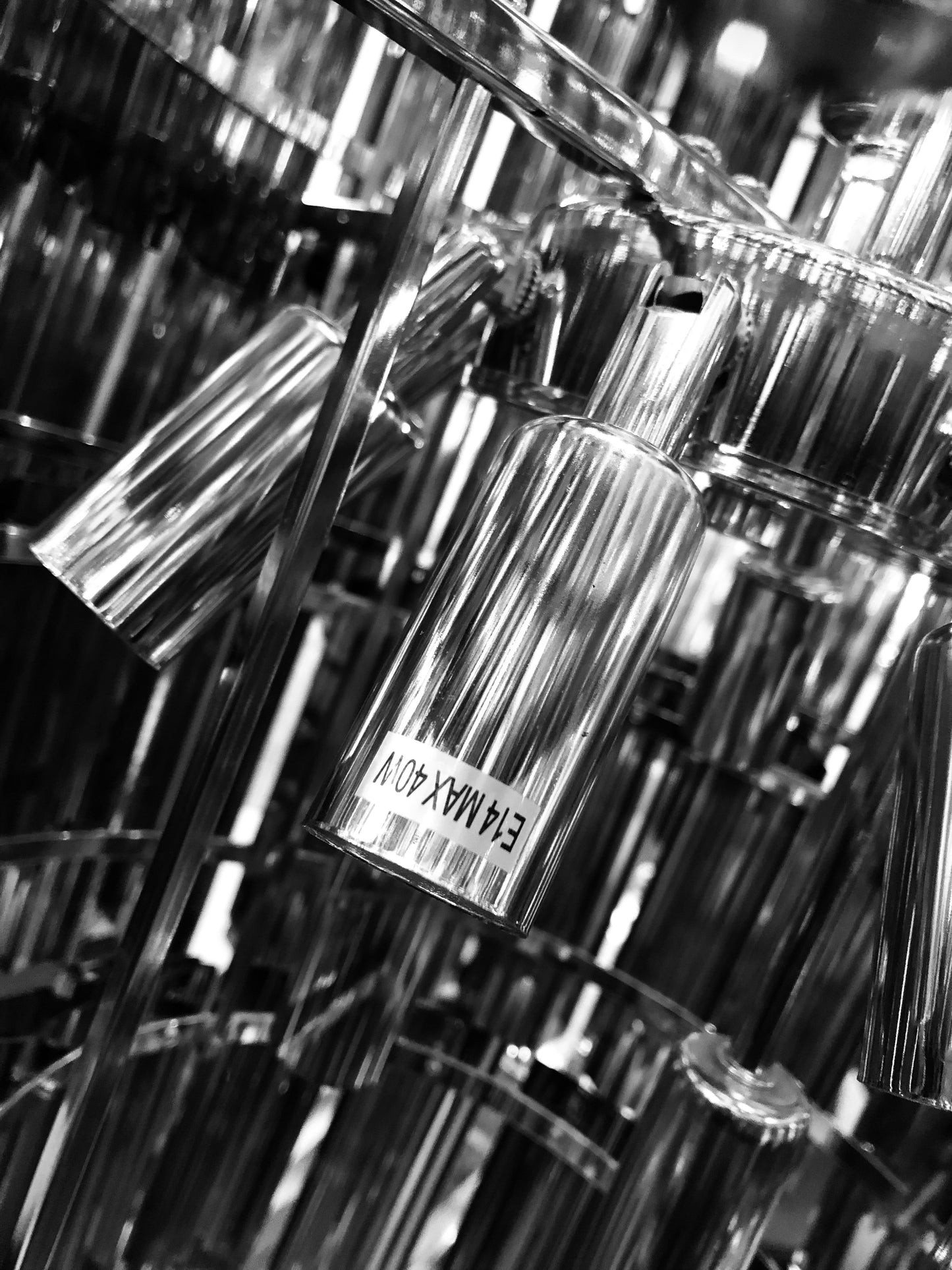 Kroonluchter Turbine zilverkleurig met Smok kristallen