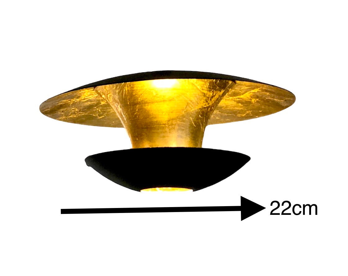 Hanglamp 3 LED lampen (goud/zwart)