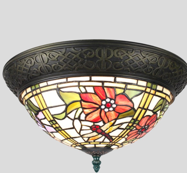 Plafondlamp Tiffany kleurrijk