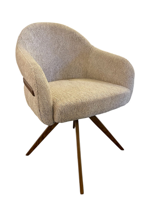Eetkamerstoelen DRAAIBAAR STOEL 180 BOUCLE STOF BRONS ONDERSTEL