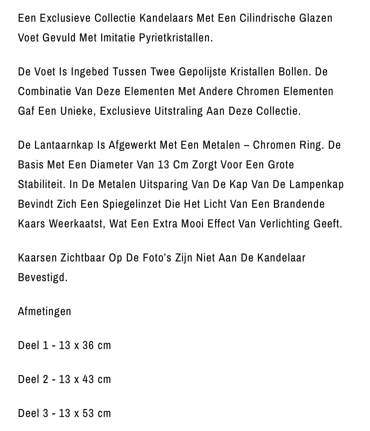 Kristallen 3-delige kandelaar zilverkleurige