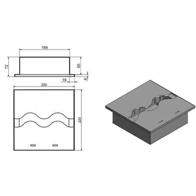 Bio-ethanol brander 220x220MM