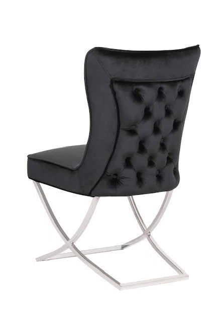 Stoel Zwart met RVS