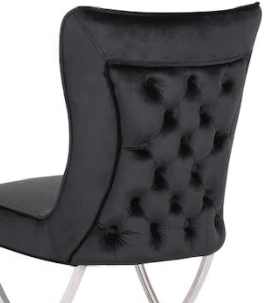 Stoel Zwart met RVS