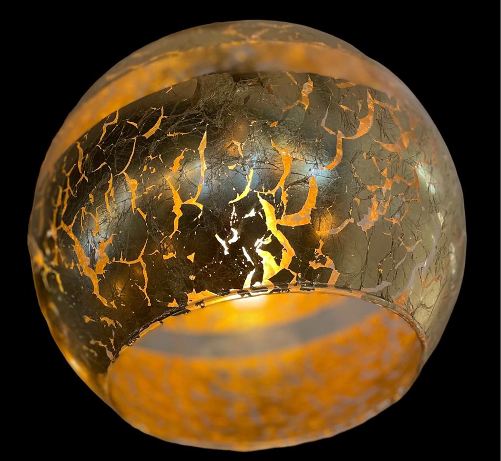 Plafondlamp 5 gouden glazen