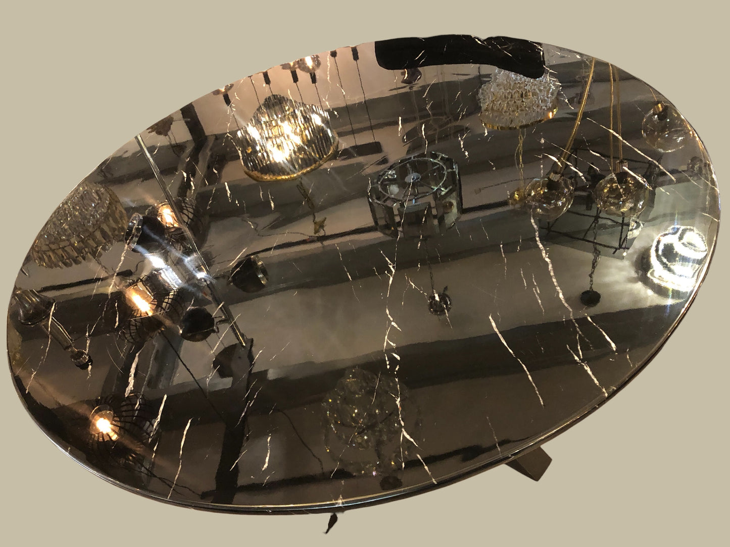 Goud/zwart marmeren tafel 130cm