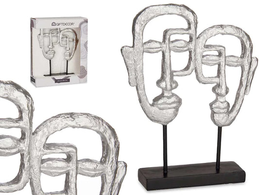 Ornament dubbelzijdig gezicht zilver/zwart